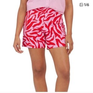 SPANX High Waist Women's Shorts in Red and Pink